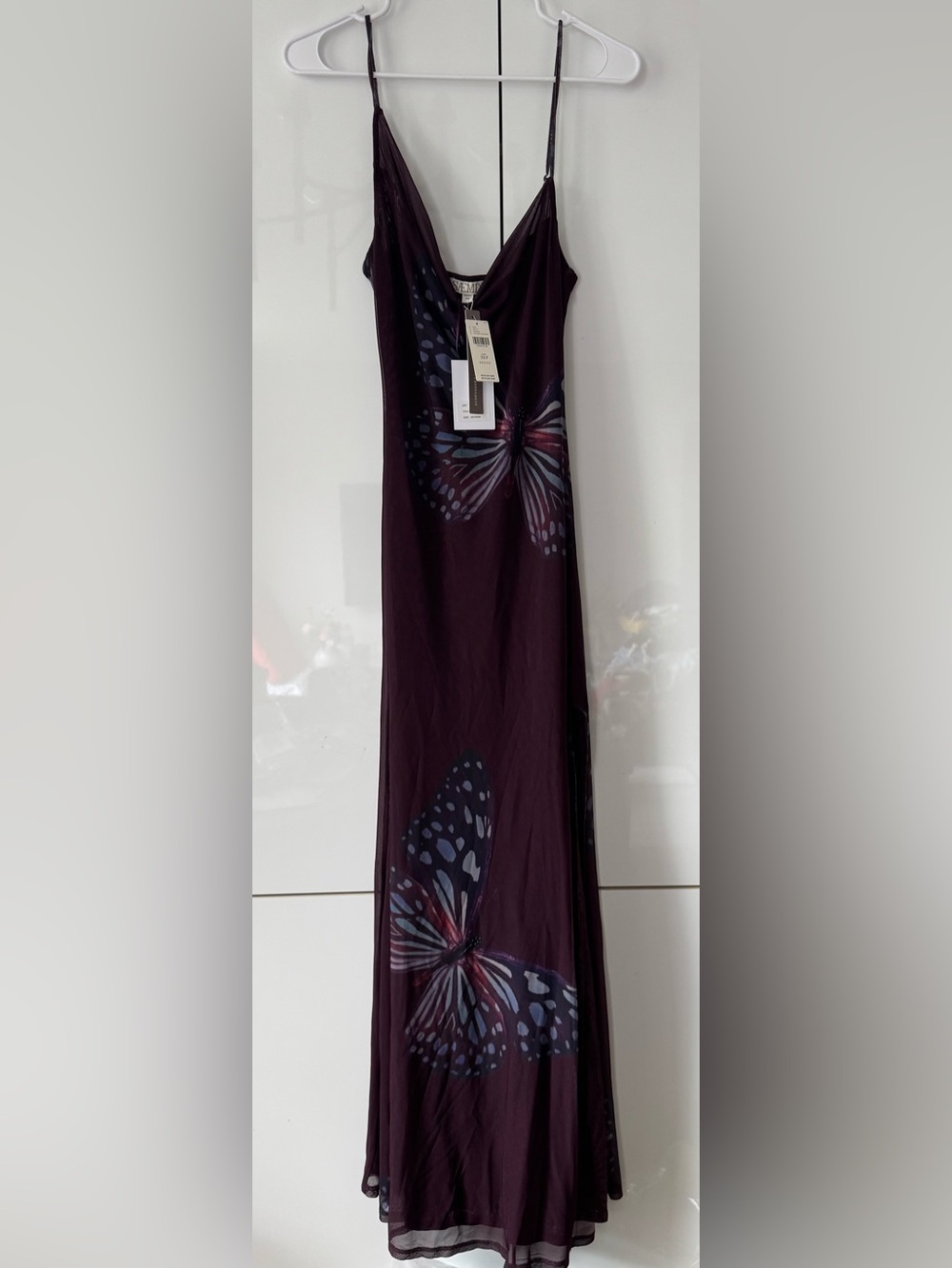 NWT Size XSP -Saemdi Sleeveless Cowl-Neck Mesh Maxi Dress Wedding Guest US$ 248